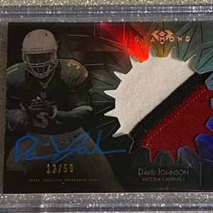 Diamond Football Jersey Autograph David Johnson Rookie Card 12/50 #